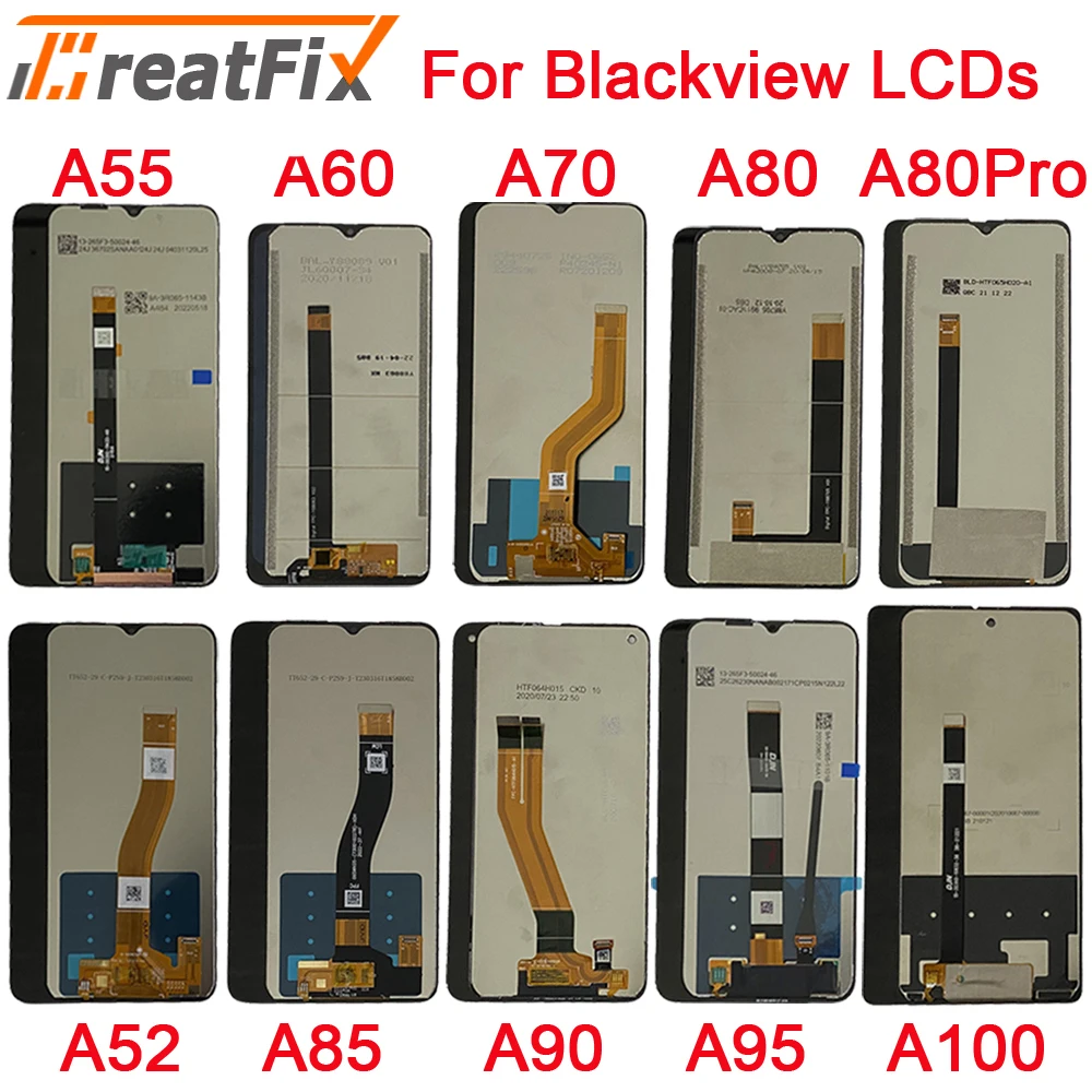 

For Blackview A50 A52 A55 A60 A70 A80 Pro Plus A85 A90 A95 A96 A100 LCD Display Touch Screen Sensor Assembly A80S A80Plus LCD