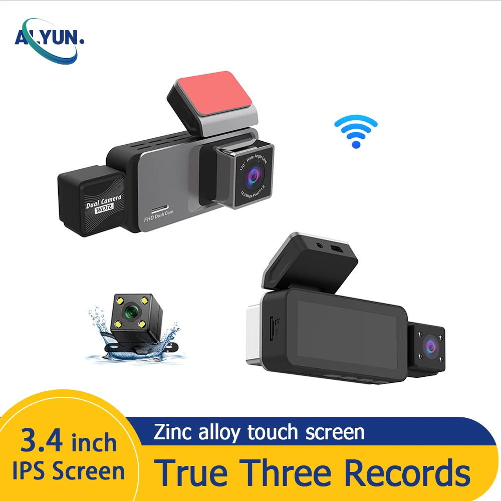 3Cameras WIFI Car Dvr HD 1080P 3.49Inch IPS Touch Screen Zinc Alloy Wide Angle Front Inside Rear Recorded Vehicle Assecories
3Cameras WIFI Car Dvr HD 1080P 3.49Inch IPS Touch Screen Zinc Alloy Wide Angle Front Inside Rear Recorded Vehicle Assecories