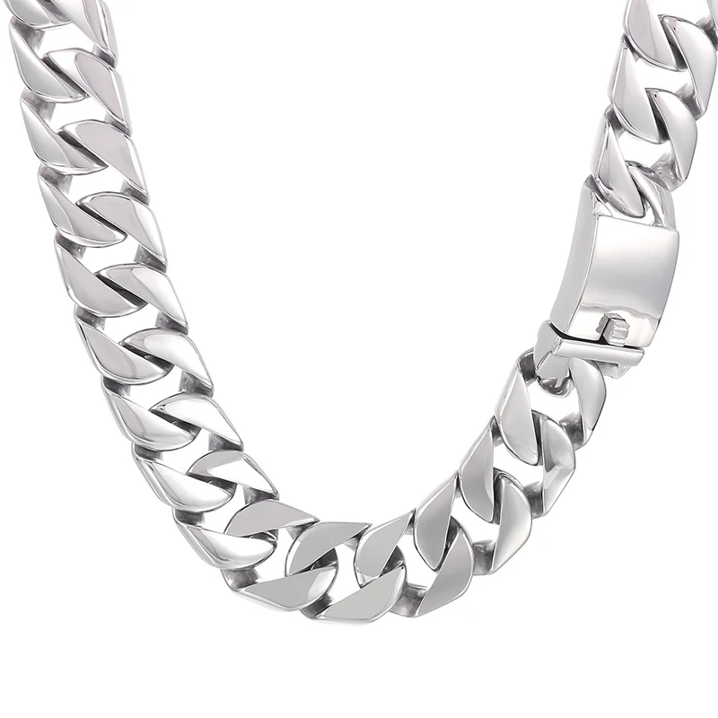 431g Heavyweight Mens Casting Necklace Solid Miami Cuban Chain Curb Link Chain 20mm 28'' Stainless Steel Jewelry For XMAS Gifts 
431g Heavyweight Mens Casting Necklace Solid Miami Cuban Chain Curb Link Chain 20mm 28'' Stainless Steel Jewelry For XMAS Gifts