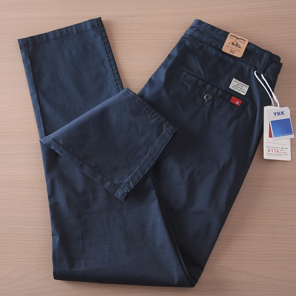 2025 Summer New American Retro Thin Micro Elasticity Casual Pants Men's Simple 97% Cotton Slim CHINO Business Straight Trousers 44 Saf1e98a29c7745b3a630c10d72cf3063w