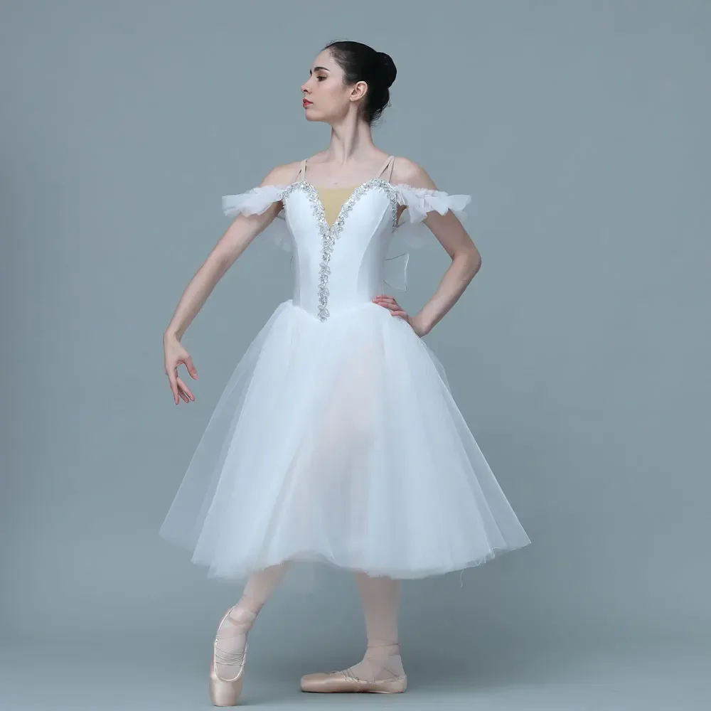 

Dance Favourite Ballet Tutus 20027 Romantic White ballet Tutu Adult Professional Ballet Long Tutu White With Wings