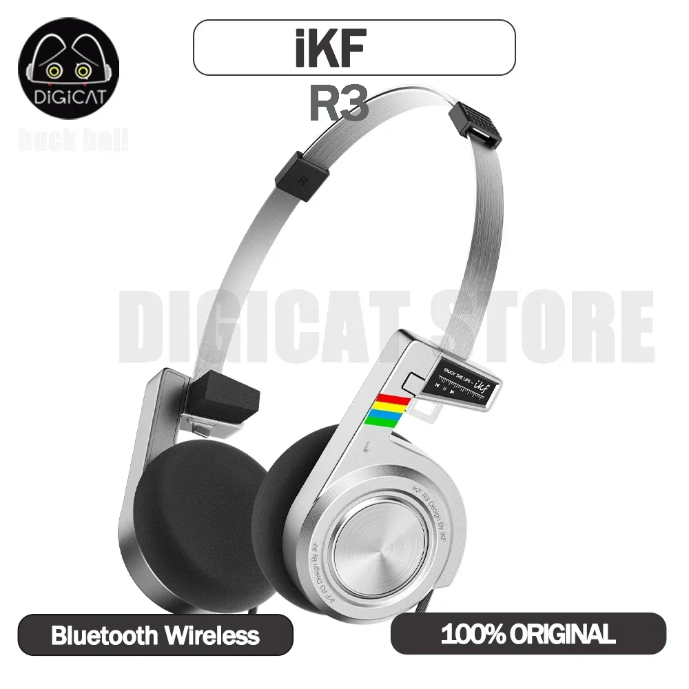

Ikf R3 Retro Headphone Wireless Bluetooth Headphone Support App Metal Maillard Koss Gauss Headset Long Endurance Headphones Gift