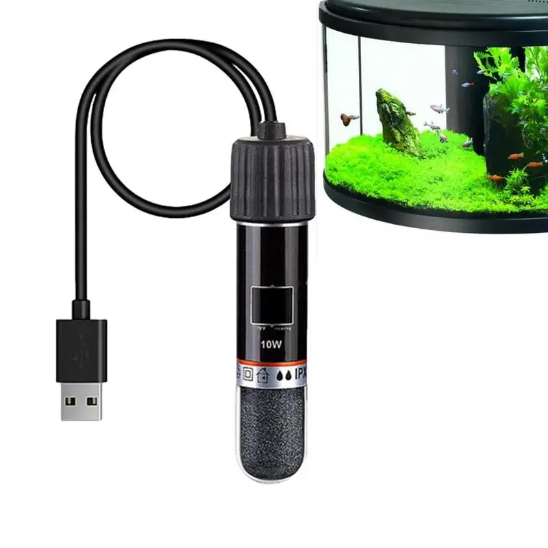 

USB Mini Aquarium Heating Rod For Small Fish Tank 26C Constant Temperature Aquarium Heater Submersible Thermostat Heater 10W