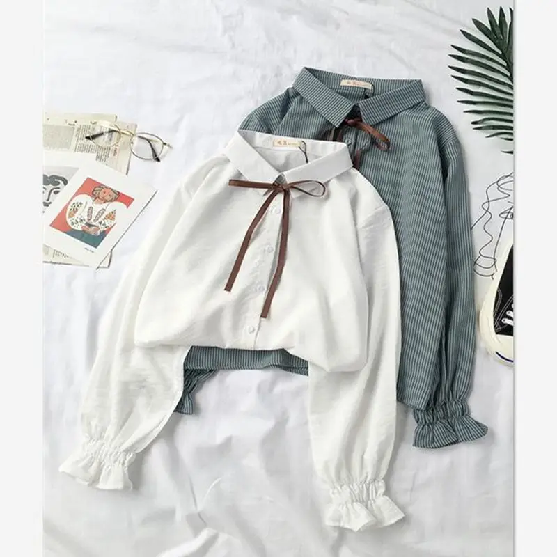 Women's Autumn Summer Shirt Long Sleeved Tops Korean Casual Loose College Style Versatile Solid White Lace Button Shirt
Women's Autumn Summer Shirt Long Sleeved Tops Korean Casual Loose College Style Versatile Solid White Lace Button Shirt