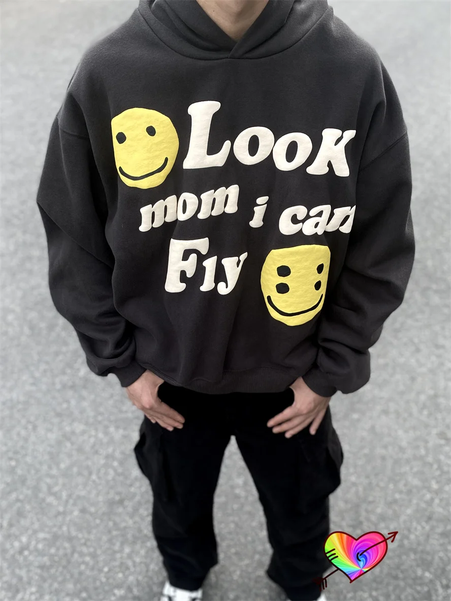 

2023 Fleece CPFM Look Mom I Can Fly Hoodie Men Women Puff Print Broken Planet Hoodie BPM Sweatshirts Kanye West Pullovers