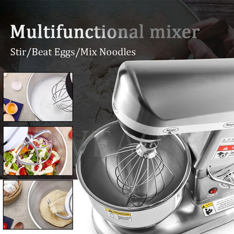 

Stainless Steel Electric Chef Stand Food Mixer Automatic Whisk Eggs Beater Cream Blender Cake Bread Dough Kneading Machine