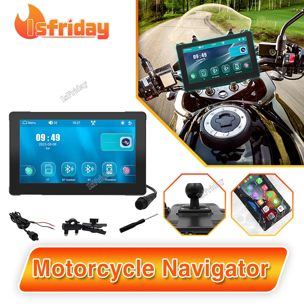 7 Inch GPS Motorcycle Navigator Universal IPX7 Waterproof with Blueteeth Motorbike MP5 Player Wireless Carplay Android Auto
7 Inch GPS Motorcycle Navigator Universal IPX7 Waterproof with Blueteeth Motorbike MP5 Player Wireless Carplay Android Auto