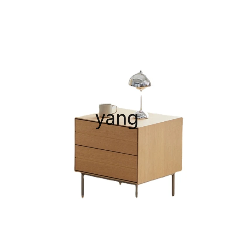 

CX Modern Simple Bedside Table Italian Light Luxury High-Grade Bedroom Locker Solid Wood Household Side Cabinet