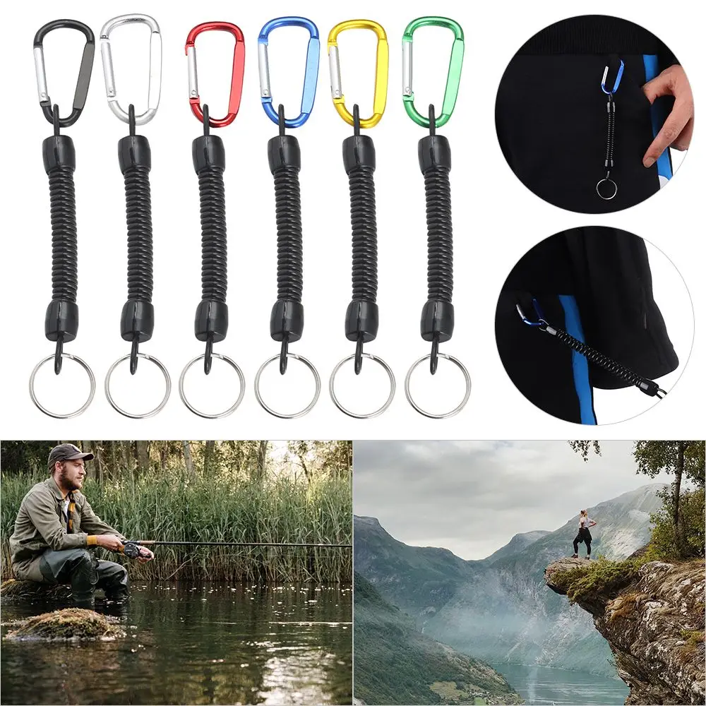 

Tactical Retractable Spring Elastic Rope Security Gear Tool For Outdoor Hiking Camping Anti-lost Phone Keychain