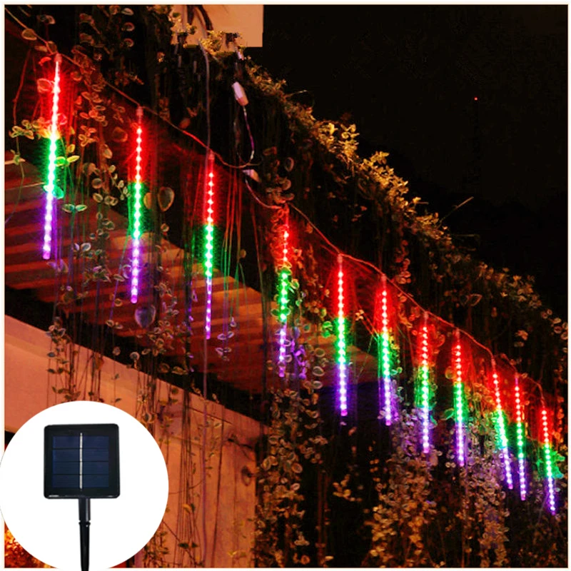 

Solar Garden Light Meteor Shower Lights Waterproof Falling Raindrop Fairy String Light for Christmas Holiday Party Patio Decor
