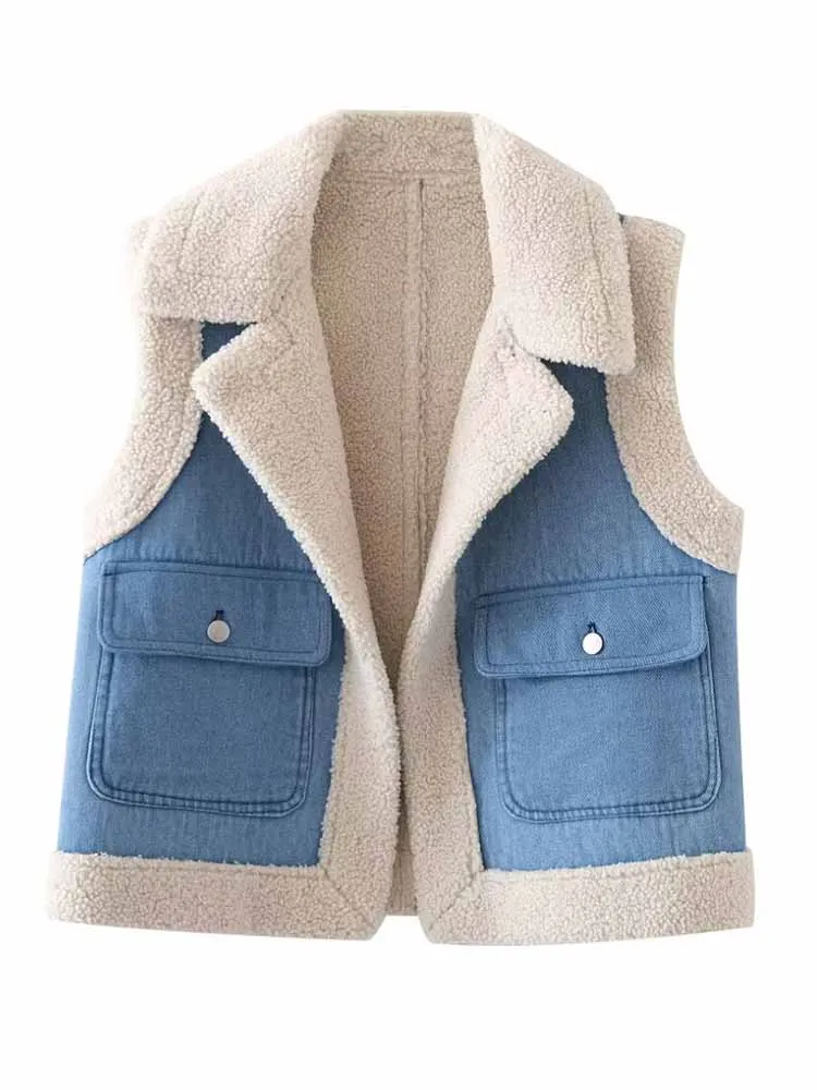 Autumn New Women's Fashion European and American Casual Versatile Concealed Button Pocket Denim Vest
Autumn New Women's Fashion European and American Casual Versatile Concealed Button Pocket Denim Vest