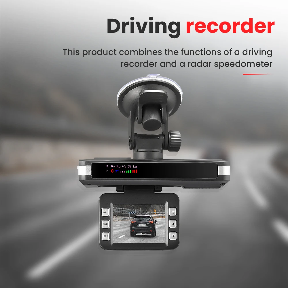 

Car DVR Radar Detector 2 In 1 Dash Cam Vehicle Speed Detector Full HD 1080P Car Flow Velocity Radar Detection Russian Language