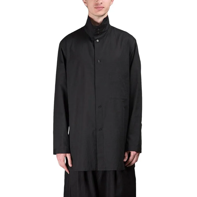 European and American Spring and Autumn New Men's High Neck Mid length Shirt Youth Simple Versatile Long Sleeve Top
European and American Spring and Autumn New Men's High Neck Mid length Shirt Youth Simple Versatile Long Sleeve Top