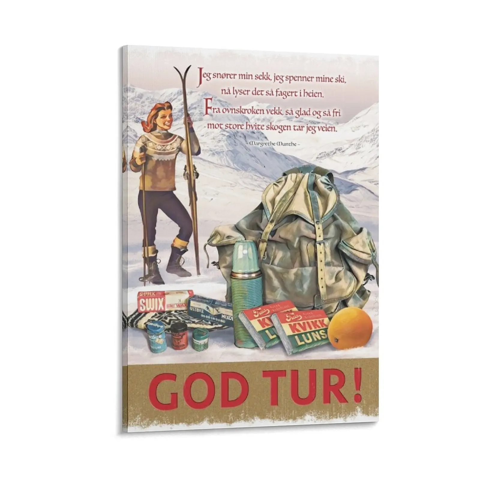 God Tur - vintage ski art from Norway Canvas Painting room decors aesthetic Decor for room room decorations aesthetic
God Tur - vintage ski art from Norway Canvas Painting room decors aesthetic Decor for room room decorations aesthetic