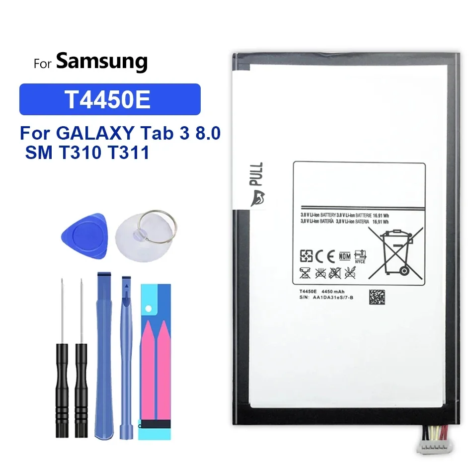

Tablet Li-Polymer Battery For Samsung GALAXY Tab 3 Tab3 8.0 T310 T311 T315 SM-T310 SM-T311 SM-T315 T310 Battery 4450mAh T4450E