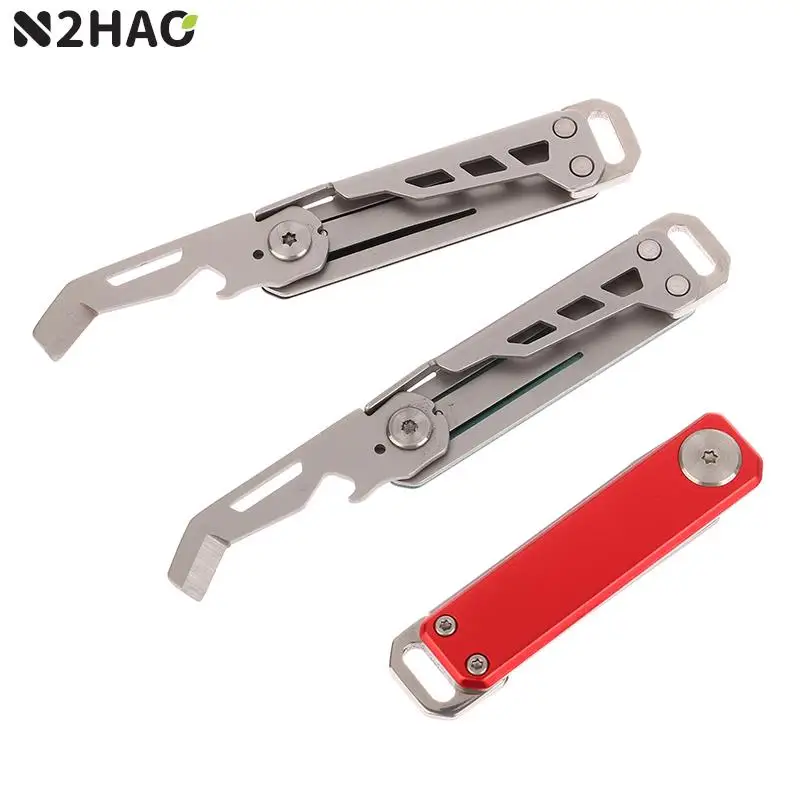 

1pc Keychain Folding Knife Multitool Box Cutter Camping Emergency Hand Tools Multipurpose EDC Pocket Knife Survival Gadgets