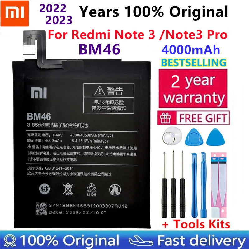 100% Original 2023 Years New High quality BM46 Battery Real 4000mAh For Xiaomi Redmi Note 3 Redmi Note3 Pro Gift Tools +Stickers
100% Original 2023 Years New High quality BM46 Battery Real 4000mAh For Xiaomi Redmi Note 3 Redmi Note3 Pro Gift Tools +Stickers