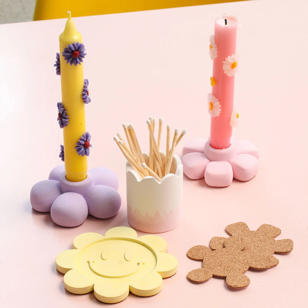 Flower Shape Candlesticks for Candles Handmade Coaster with Non-slip Mat Matchstick Holder Making Home Decor 
Flower Shape Candlesticks for Candles Handmade Coaster with Non-slip Mat Matchstick Holder Making Home Decor