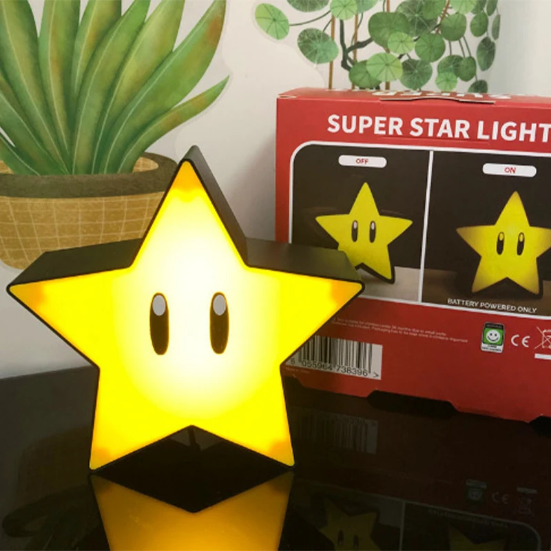 

10cm Super Mario LED Question Mark Night Light Star Style Bedroom Table Lamp Control USB Charging Atmosphere Small Night Light