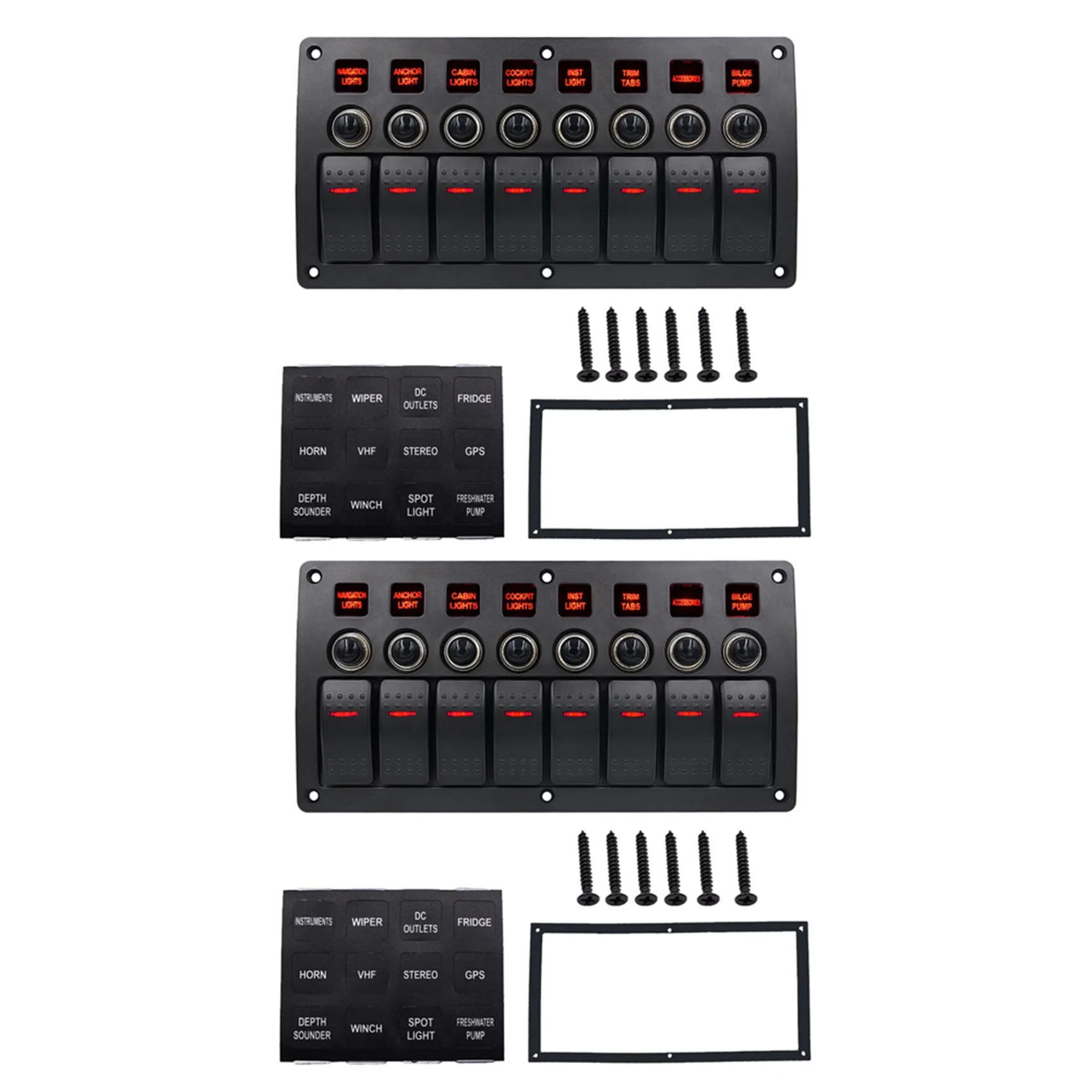 2X Boat Car Marine Rocker Switch Panel 8 Gang 3PIN & Circuit Breaker Overload Protection Waterproof
2X Boat Car Marine Rocker Switch Panel 8 Gang 3PIN & Circuit Breaker Overload Protection Waterproof