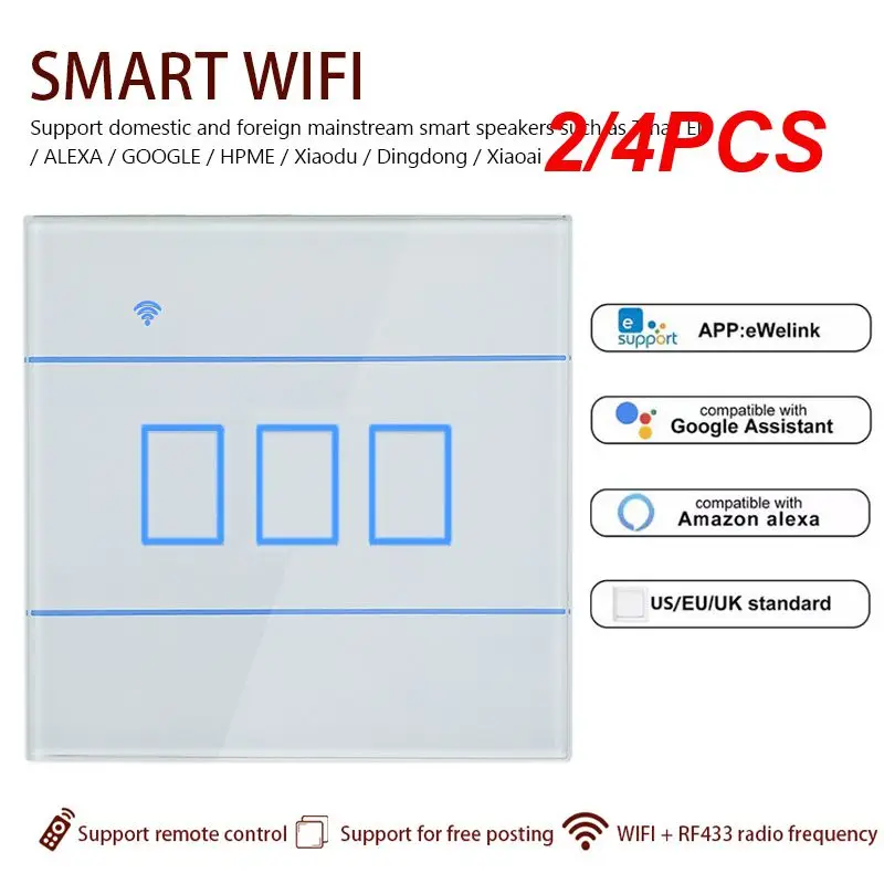 WiFi Smart Switch With RF Function Smart Home APP 86 Model Panel Switch 90-250V 2000W work with Alexa and Home
WiFi Smart Switch With RF Function Smart Home APP 86 Model Panel Switch 90-250V 2000W work with Alexa and Home