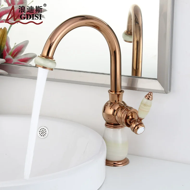 Luxury Brass High Quality Bathroom faucet Rose gold One Hole One Handle Artistic Hot Cold Water Basin mixer Tap European design
Luxury Brass High Quality Bathroom faucet Rose gold One Hole One Handle Artistic Hot Cold Water Basin mixer Tap European design