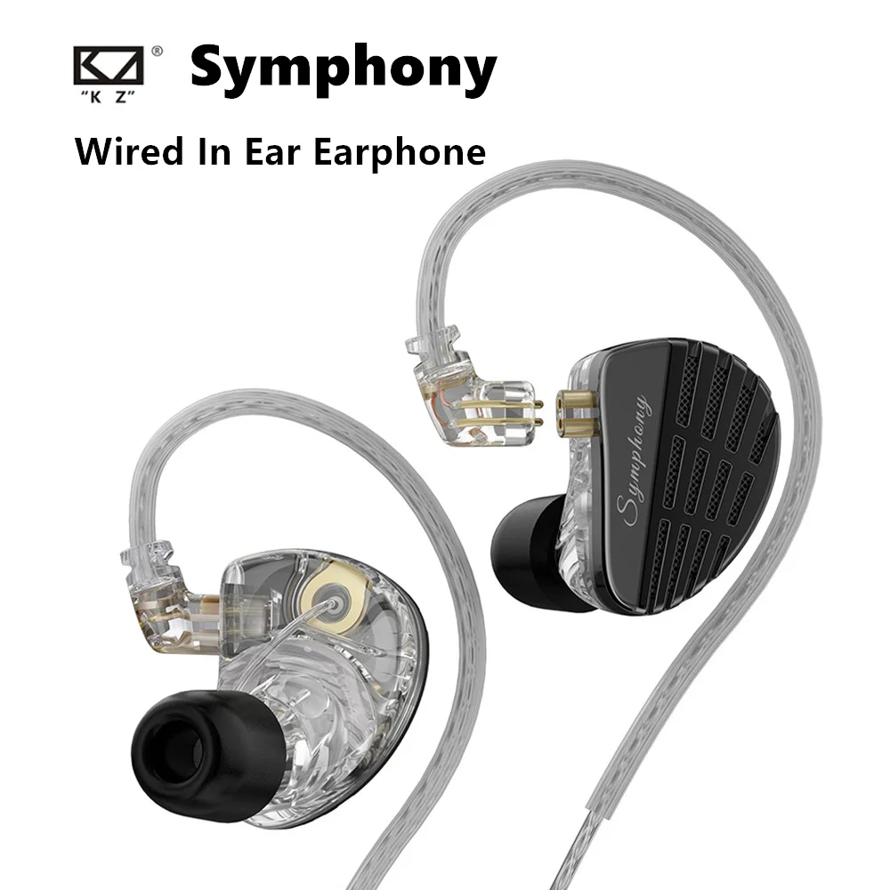 

KZ Symphony Hybrid Self-developed Planar Driver 6mm Highsets-performance Dynamic Driver Earphones HIFI DJ Gaming Headsets