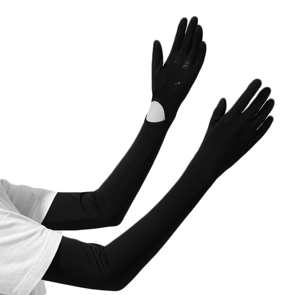 

Длинные перчатки с защитой от УФ-лучей, летние защитные перчатки для езды на велосипеде, Нескользящие рукава для рук, шелковые солнцезащитные перчатки, дышащие