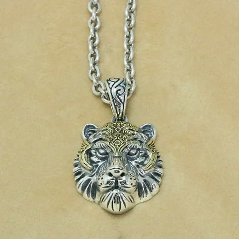 Tiger Year Jewelry S925 Pure Silver Tiger Head Pendant Necklace Men's Trendy Brand Hip Hop Women's Simple Chinese Style Pendant
Tiger Year Jewelry S925 Pure Silver Tiger Head Pendant Necklace Men's Trendy Brand Hip Hop Women's Simple Chinese Style Pendant