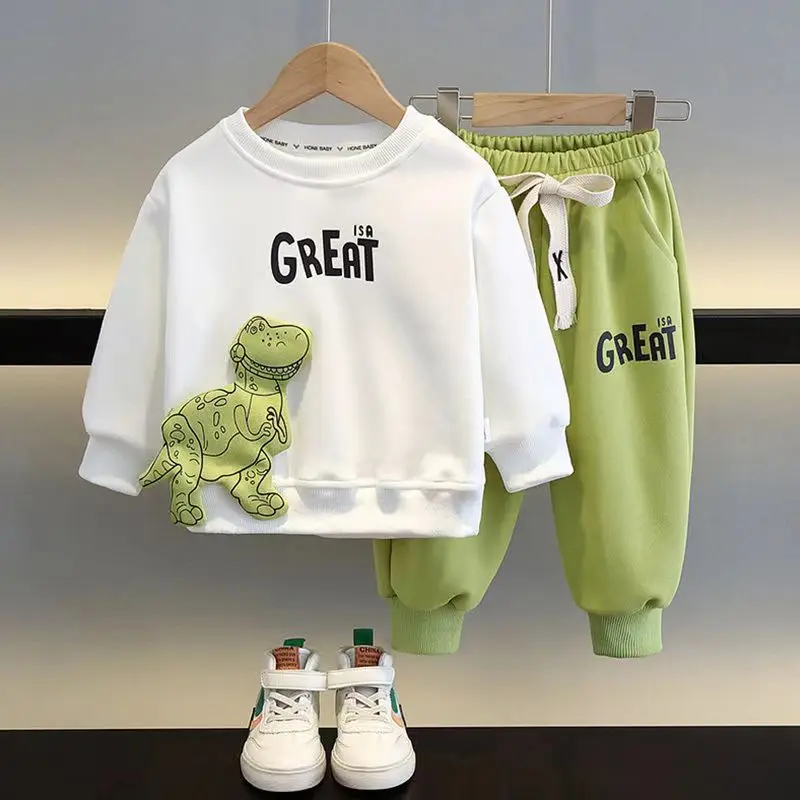 

Kids Boys Sweater Set 2023 New Fashionable Baby Spring And Autumn Clothing Trendy Children's Han Fan Cool Handsome Two Piece Set