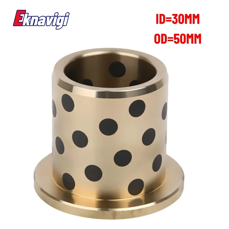 

1PCS Inner Diameter 30MM JFB Graphite Copper Sleeve Self-lubricating Bearing Flanged Sleeve Copper Bushing Wear Resistant