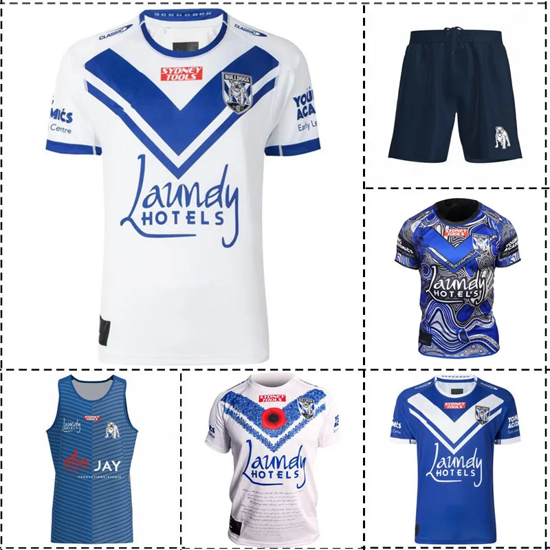 

2023 Bulldogs Indigenous / Home / Away / Anzac / Singlet / Shorts Rugby Jersey - Mens Size:S-5XL（Print Name Number）Top Quality