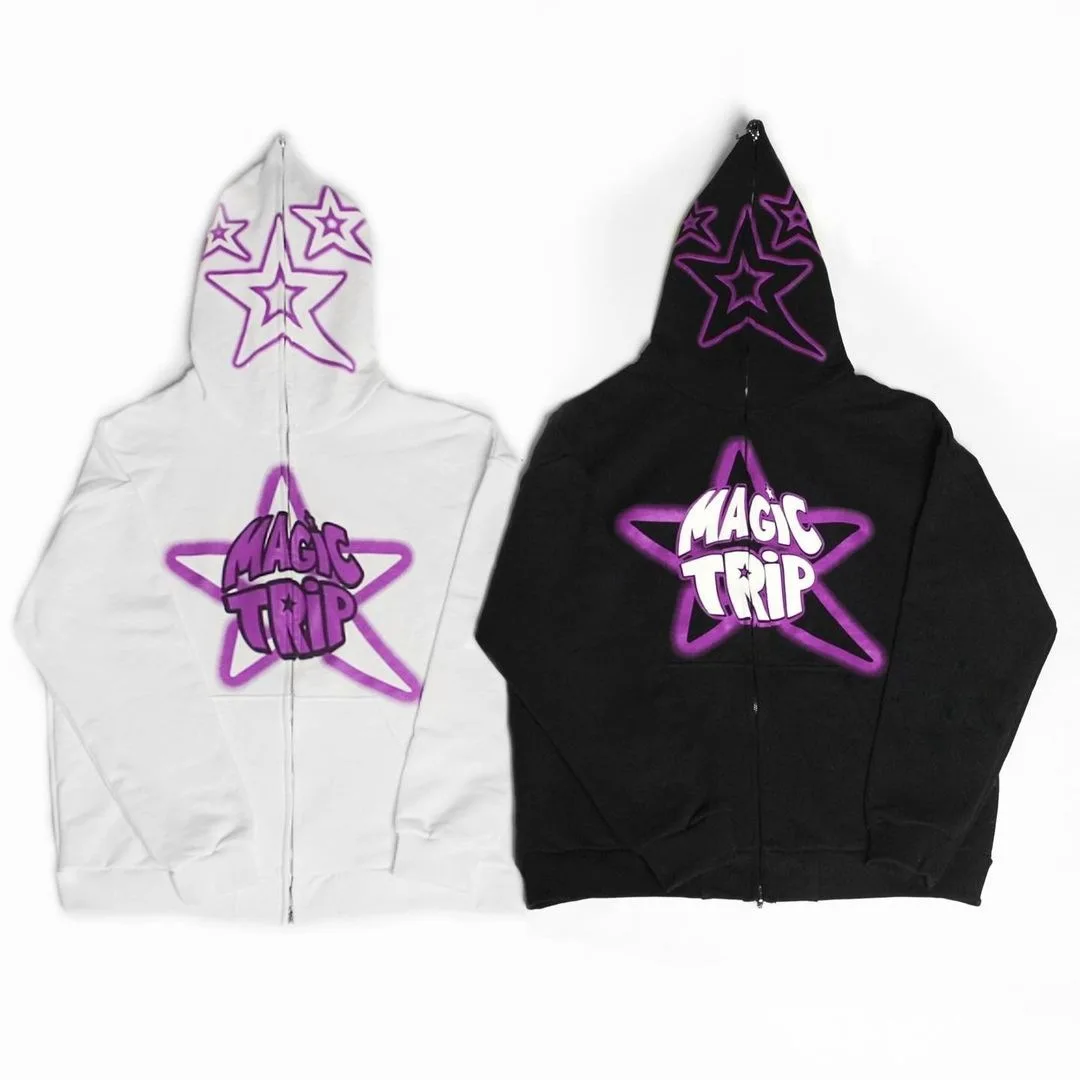 Y2K Zip Up Men's Hoodies Retro Letter Print Oversized Hooded Streetwear Goth Grunge Hip Hop Long Sleeve Jacket Coat Halloween
Y2K Zip Up Men's Hoodies Retro Letter Print Oversized Hooded Streetwear Goth Grunge Hip Hop Long Sleeve Jacket Coat Halloween
