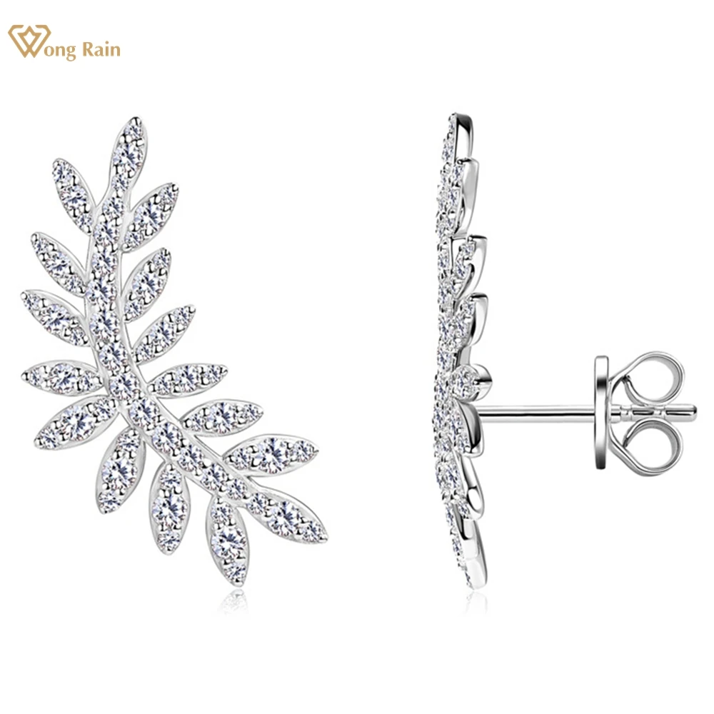 

Wong Rain 18K Gold Plated 925 Sterling Silver VVS1 3EX D Color Real Moissanite Diamonds Sparkling Ear Stud Earrings Fine Jewelry