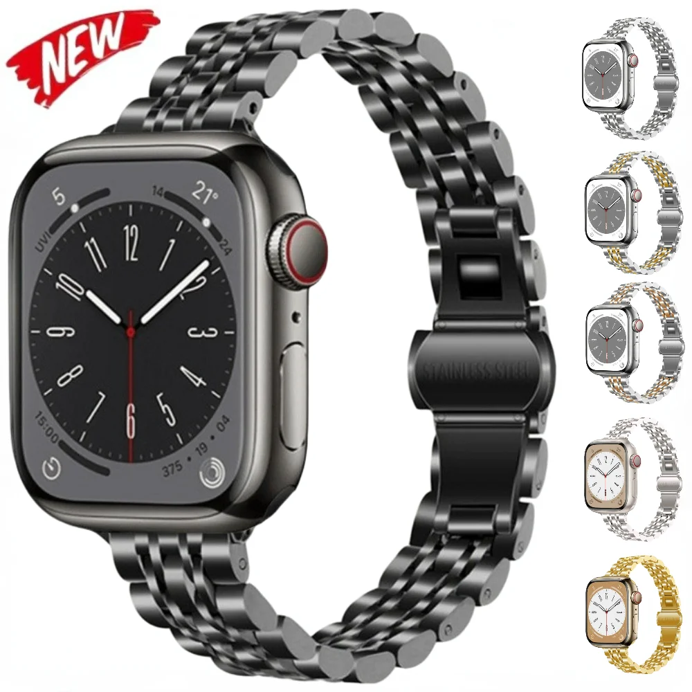 

Metal Strap for Apple Watch Series 8 7 45mm 41mm Bracelet Wristband ultra 49mm iWatch 6 5 4 3 2 SE 44mm 40mm 42mm 38mm Watchband