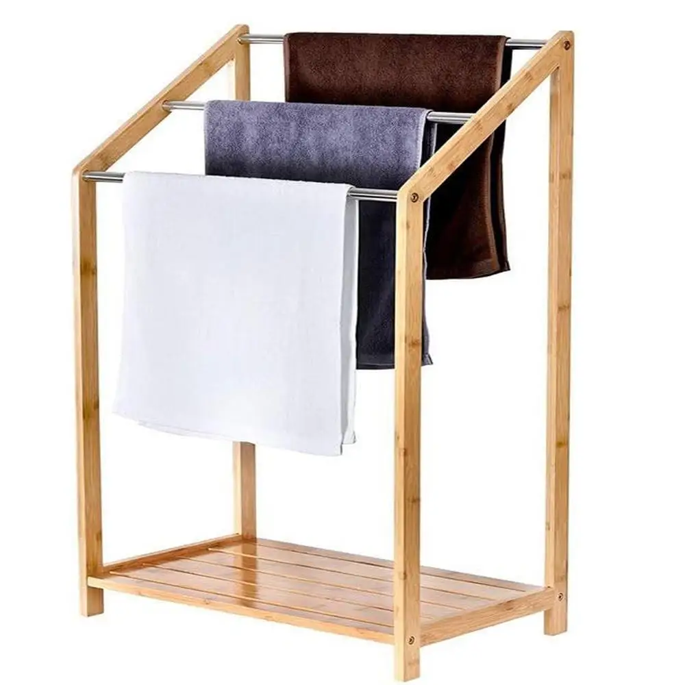 Bamboo Towel Drying Rack Stand Holder Metal Bars Bathroom Laundry Blanket Organizer Portable Gift Home Remodelers Easy Assemble
Bamboo Towel Drying Rack Stand Holder Metal Bars Bathroom Laundry Blanket Organizer Portable Gift Home Remodelers Easy Assemble