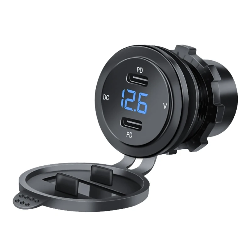 Type-C Car , 12V/24V PD40W QC3.0 Socket,Outlet Fast Charge with Digital Voltmeter for Car RVs K0AF
Type-C Car , 12V/24V PD40W QC3.0 Socket,Outlet Fast Charge with Digital Voltmeter for Car RVs K0AF
