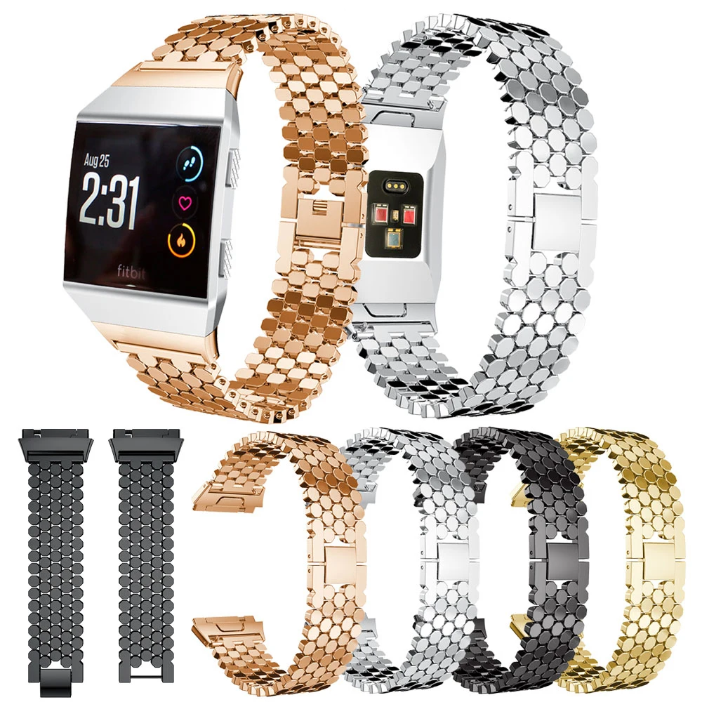 

watch strap new accessory watch strap solid stainless steel fashion luxury women metal strap bands for Fitbit Ionic strap