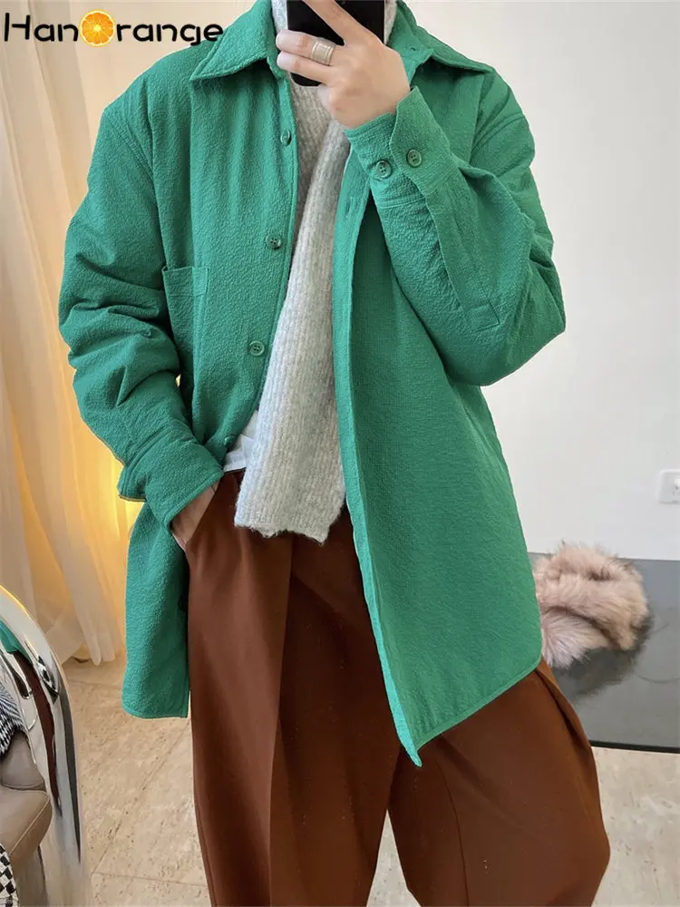 HanOrange 2022 Autumn Winter Simple Texture Shirt-style Padded Jacket Women Quilted Women Loose Warm Parkas Female White/Green
HanOrange 2022 Autumn Winter Simple Texture Shirt-style Padded Jacket Women Quilted Women Loose Warm Parkas Female White/Green