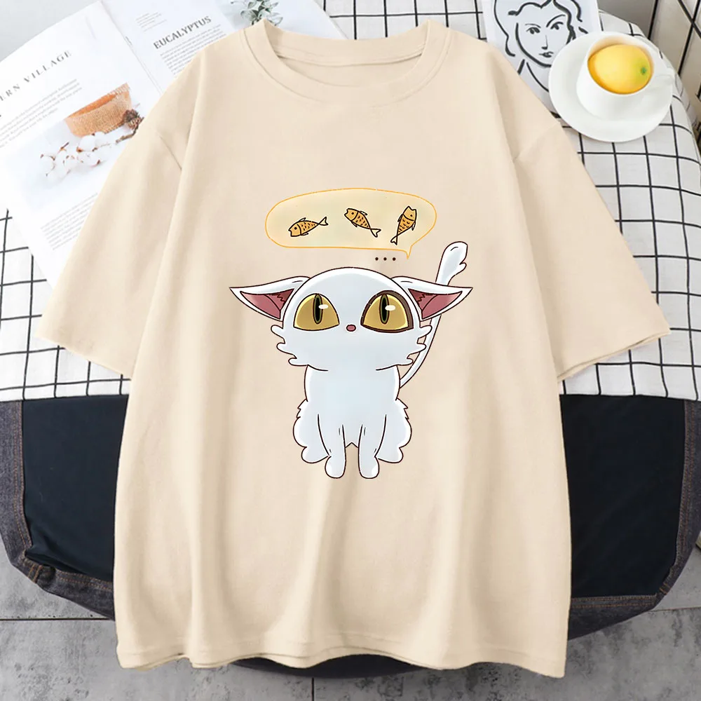 

Suzume No Tojimari Daijin White Cat T Shirts Women/men Kawaii/Cute Aesthetic Tshirts 100% Cotton T-shirts Korean Style Prevalent