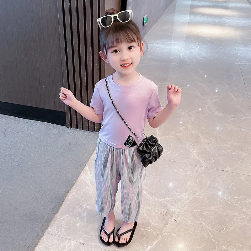 Girls' Clothes Summer Fashion Set Children's Clothing Korean Anti-mosquito Trousers + Irregular Short-Sleeved 2Pcs 3-8Y
Girls' Clothes Summer Fashion Set Children's Clothing Korean Anti-mosquito Trousers + Irregular Short-Sleeved 2Pcs 3-8Y