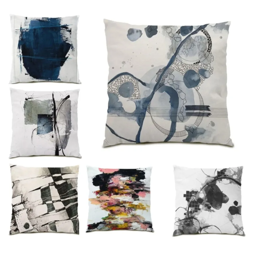 Polyester Painting Cushion Cover Creative 45x45 Sofa Home Custom Decoration Gift Abstract Pillow Cover Geometric New F0392
Polyester Painting Cushion Cover Creative 45x45 Sofa Home Custom Decoration Gift Abstract Pillow Cover Geometric New F0392