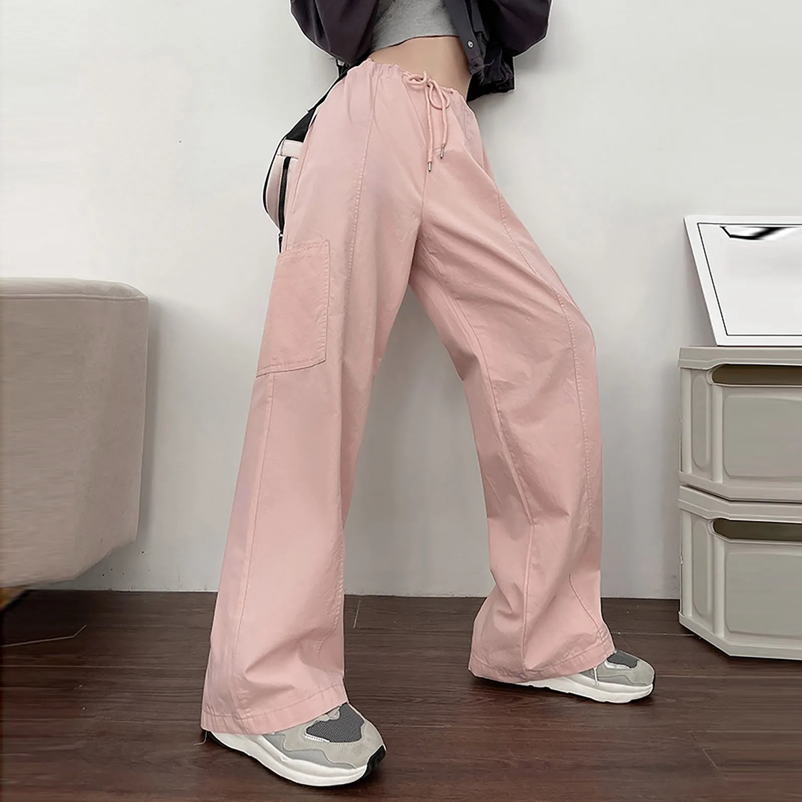 American Style Overalls Women Small High Waist Draping Straight Wide Leg Pants Summer New All-Match Sports Long Pants Streetwear
American Style Overalls Women Small High Waist Draping Straight Wide Leg Pants Summer New All-Match Sports Long Pants Streetwear