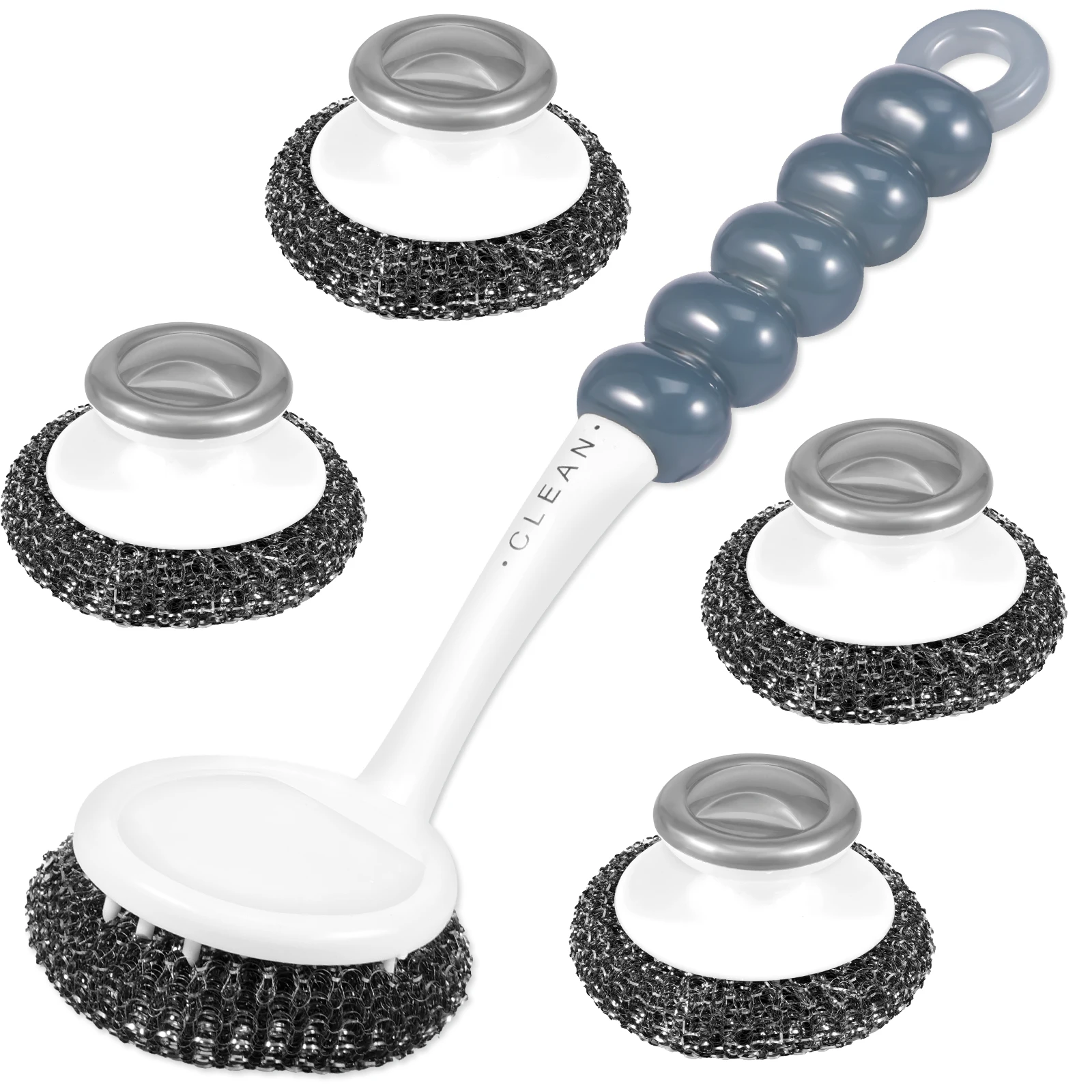 New Stainless Steel Scrubber Multifunctional Steel Scouring Pads with Handle Rustproof Stainless Steel Sponges Portable Dish
New Stainless Steel Scrubber Multifunctional Steel Scouring Pads with Handle Rustproof Stainless Steel Sponges Portable Dish