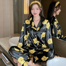 Disney Winnie the Pooh Ice Silk Pajamas Set Women Spring Fall 2022 Imitation Silk Sleepwear Ladies Home Service 2-piece Pajamas
Disney Winnie the Pooh Ice Silk Pajamas Set Women Spring Fall 2022 Imitation Silk Sleepwear Ladies Home Service 2-piece Pajamas