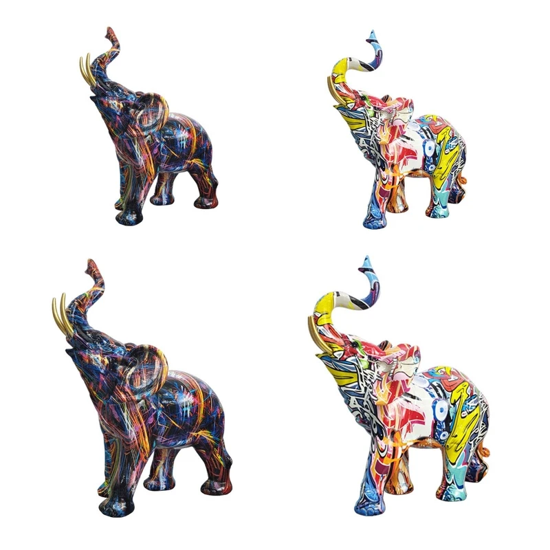 Art Colorful Elephant Statue Resin Animal Sculpture Desk Decor Lucky Elephant Figurines Unique Gift for Family Friend M76D
Art Colorful Elephant Statue Resin Animal Sculpture Desk Decor Lucky Elephant Figurines Unique Gift for Family Friend M76D