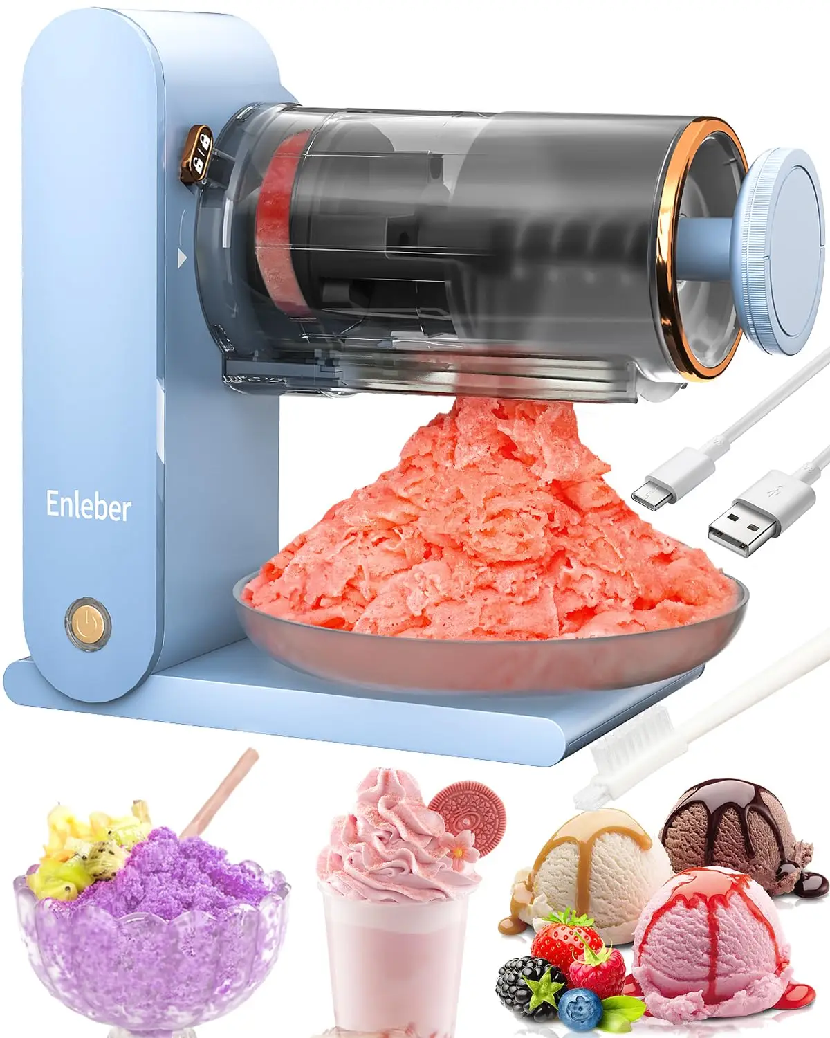 Snow Cone Machine Electric - Shaved Ice Maker with Stainless Steel Blade, Kitchen Table-Top Ice Crusher Includes
Snow Cone Machine Electric - Shaved Ice Maker with Stainless Steel Blade, Kitchen Table-Top Ice Crusher Includes