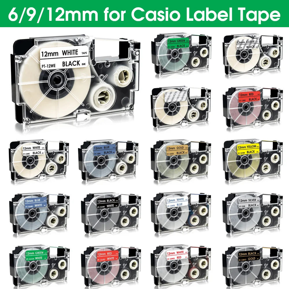 1PCS Label Tape XR12WE XR-12WE XR-9WE XR9WE XR6WE XR-6WECompatible for Casio KL-120 KL-60 KL-820 KL-780 Label Maker Labeller
1PCS Label Tape XR12WE XR-12WE XR-9WE XR9WE XR6WE XR-6WECompatible for Casio KL-120 KL-60 KL-820 KL-780 Label Maker Labeller