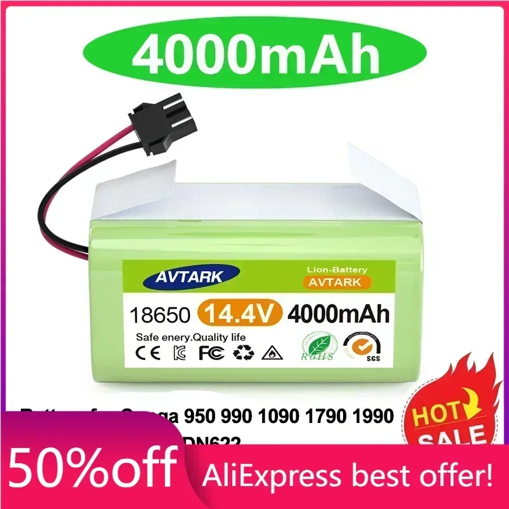 14.4V 4000mAh Li-ion Battery for Conga Excellence 950 990 1090 1790 1990 Deebot N79S N79 DN622 Eufy Robovac 30 35C Rechargeable
14.4V 4000mAh Li-ion Battery for Conga Excellence 950 990 1090 1790 1990 Deebot N79S N79 DN622 Eufy Robovac 30 35C Rechargeable