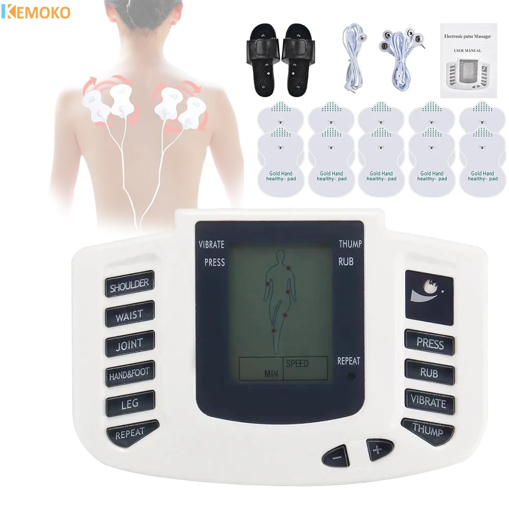 

EMS Pulse Muscle Stimulator Tens Acupuncture Full Body Slimming Massager Digital Therapy Electrostimulator 16 Pads Russian Panel